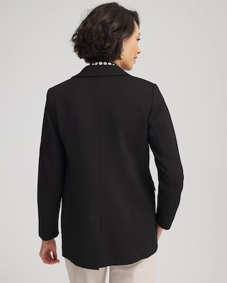 Ponte 2 Casual Blazer LS ブラック サイズ 4 Ponte Double-Breasted Knit Blazer | Chico's